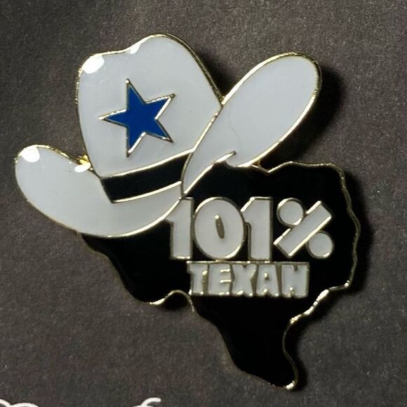 101% Texan Enamel Pin Cowboys - Picture 1 of 3